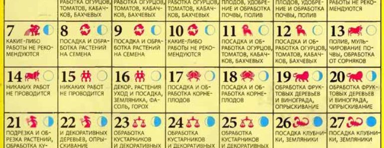 лунный календарь для сада