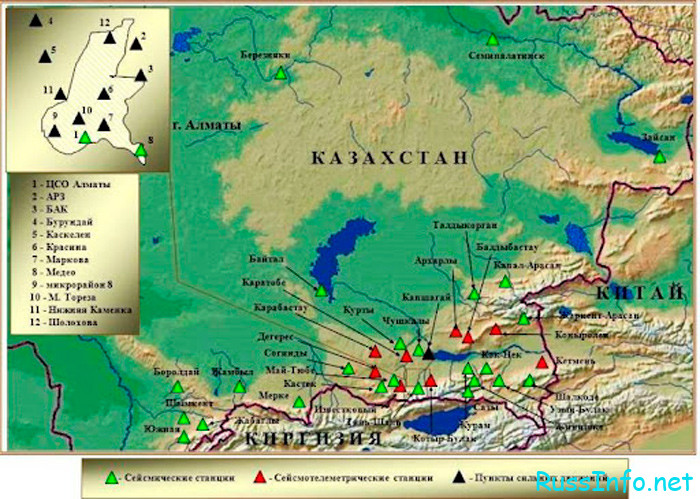 Возможные землетрясения на октябрь 2021 года в Казахстане